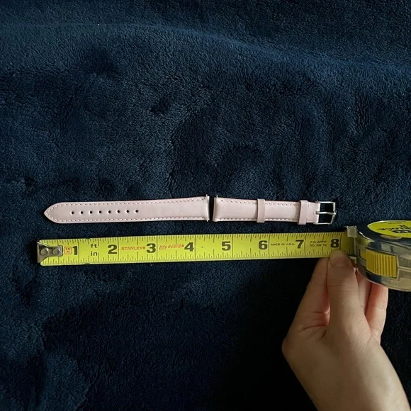 Michele Watch Light Pink Leather Watch Strap - Picture 4 of 4